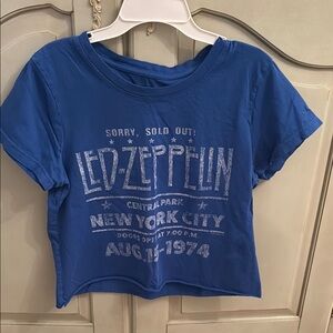 Urban Outfitters Blue Led Zeppelin Crop Top